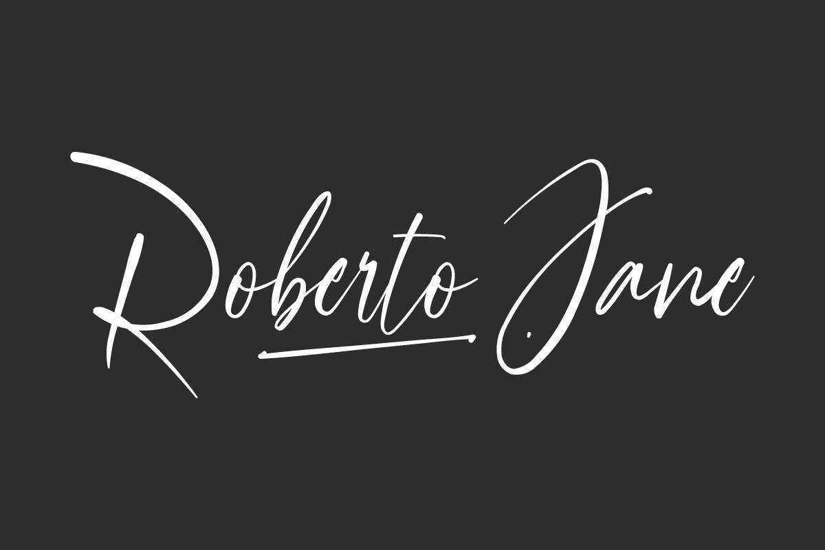 Ejemplo de fuente Roberto Jane Regular
