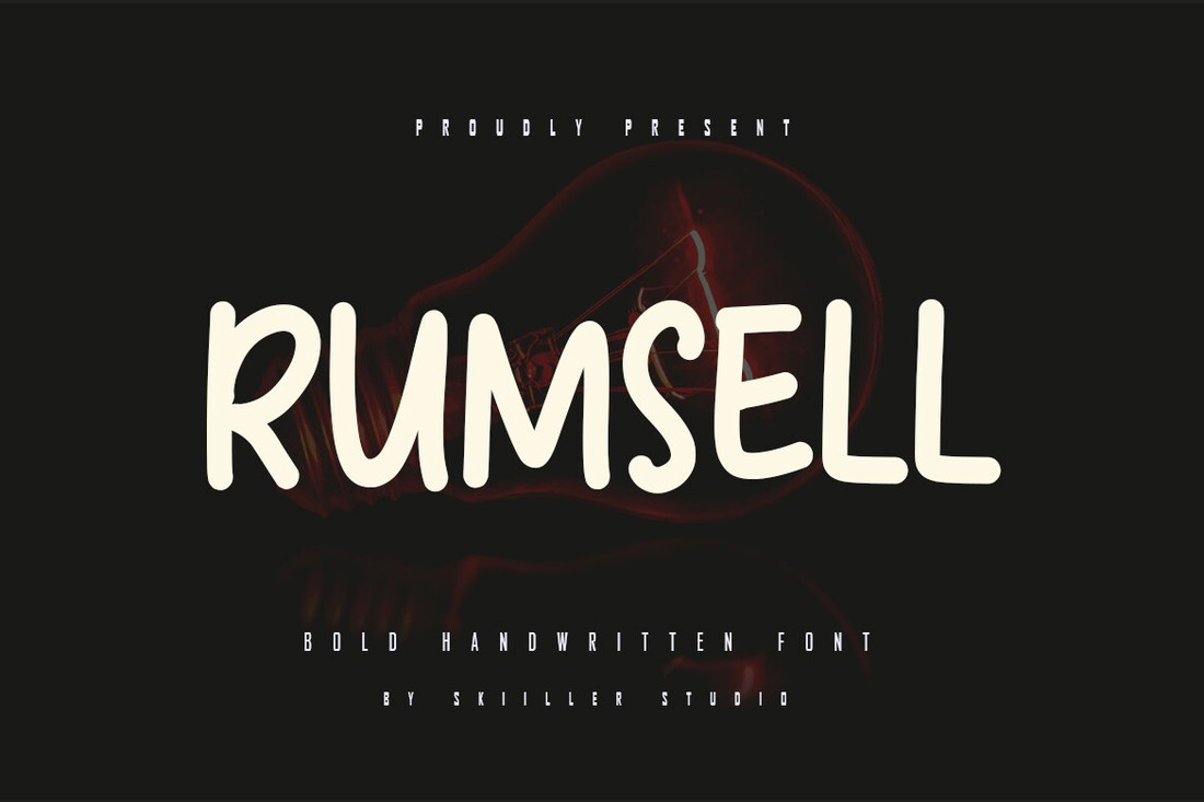 Ejemplo de fuente Rumsell Regular