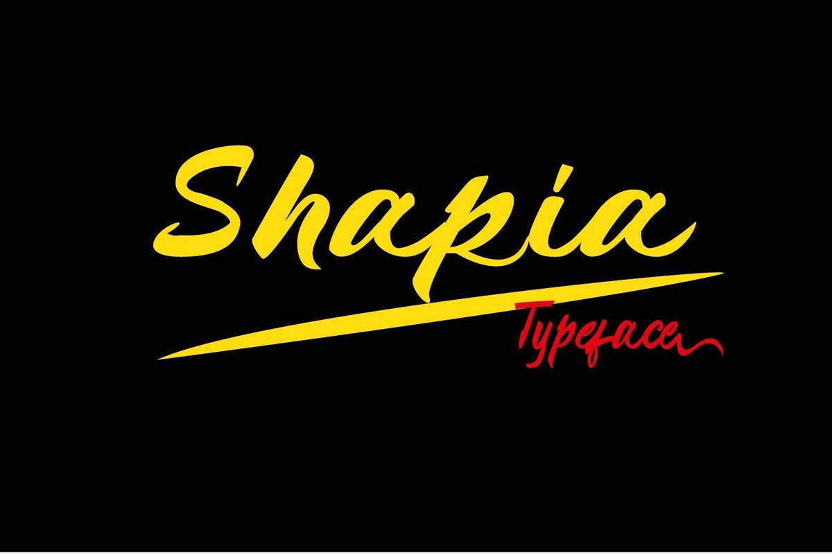 Ejemplo de fuente Shapia Regular