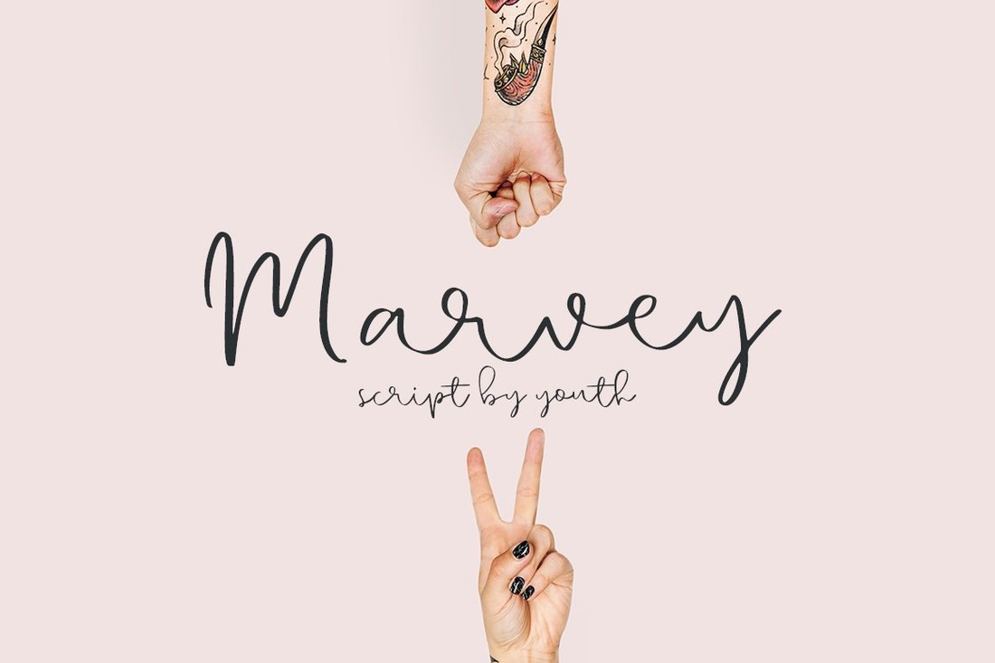 Ejemplo de fuente Marvey Script Regular