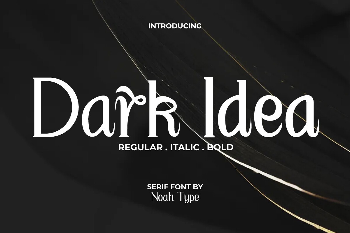 Ejemplo de fuente Dark Idea Regular