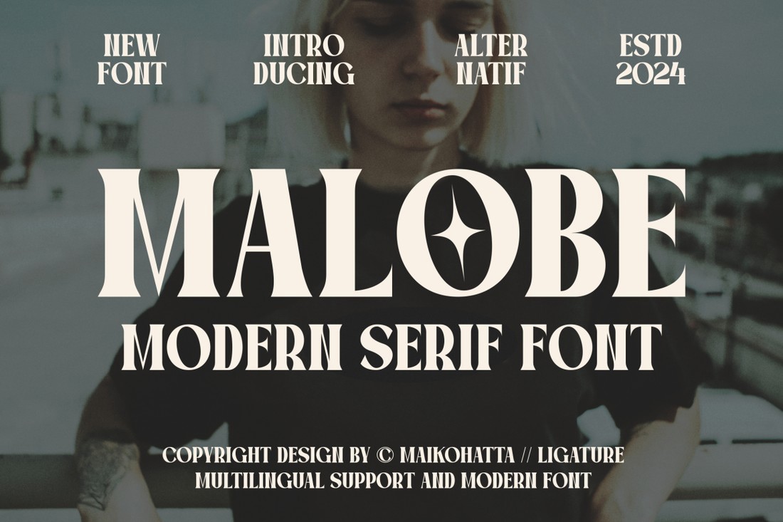Ejemplo de fuente Malobe Regular
