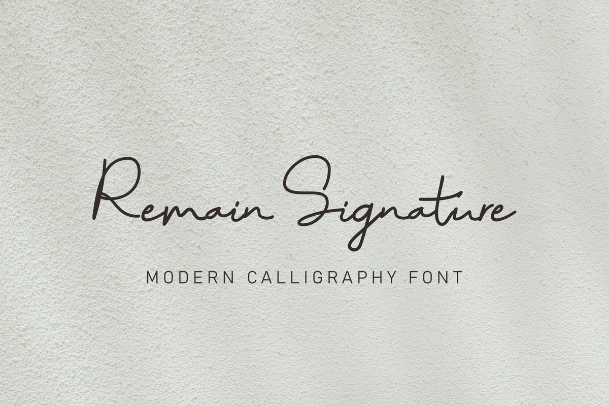 Ejemplo de fuente Remain Signature Regular