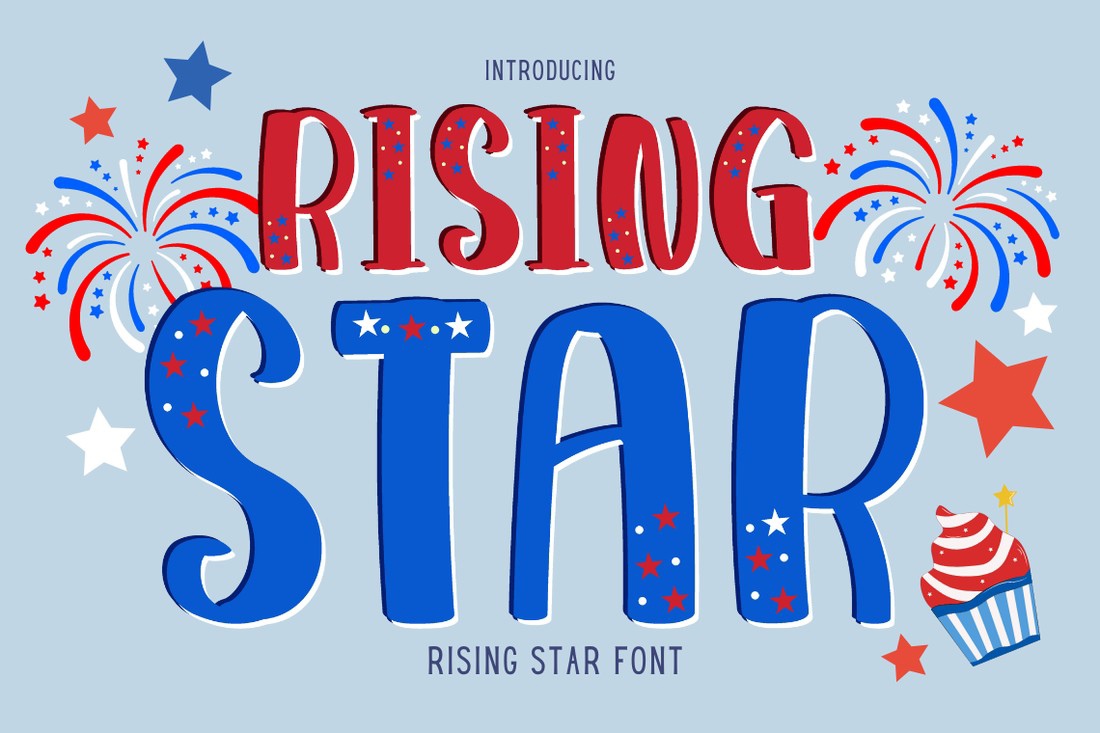 Ejemplo de fuente Rising Star Regular
