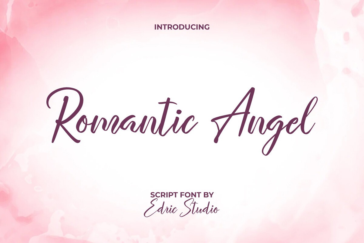 Ejemplo de fuente Romantic Angel Regular