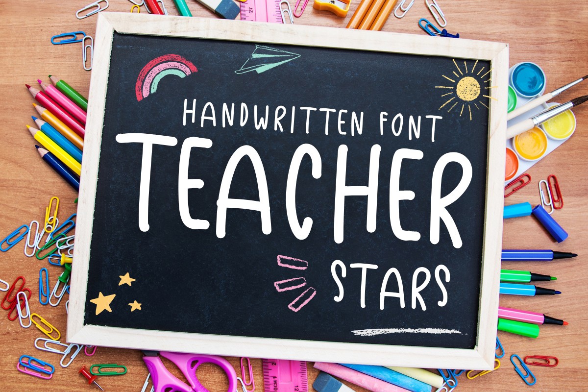 Ejemplo de fuente Teacher Stars Regular