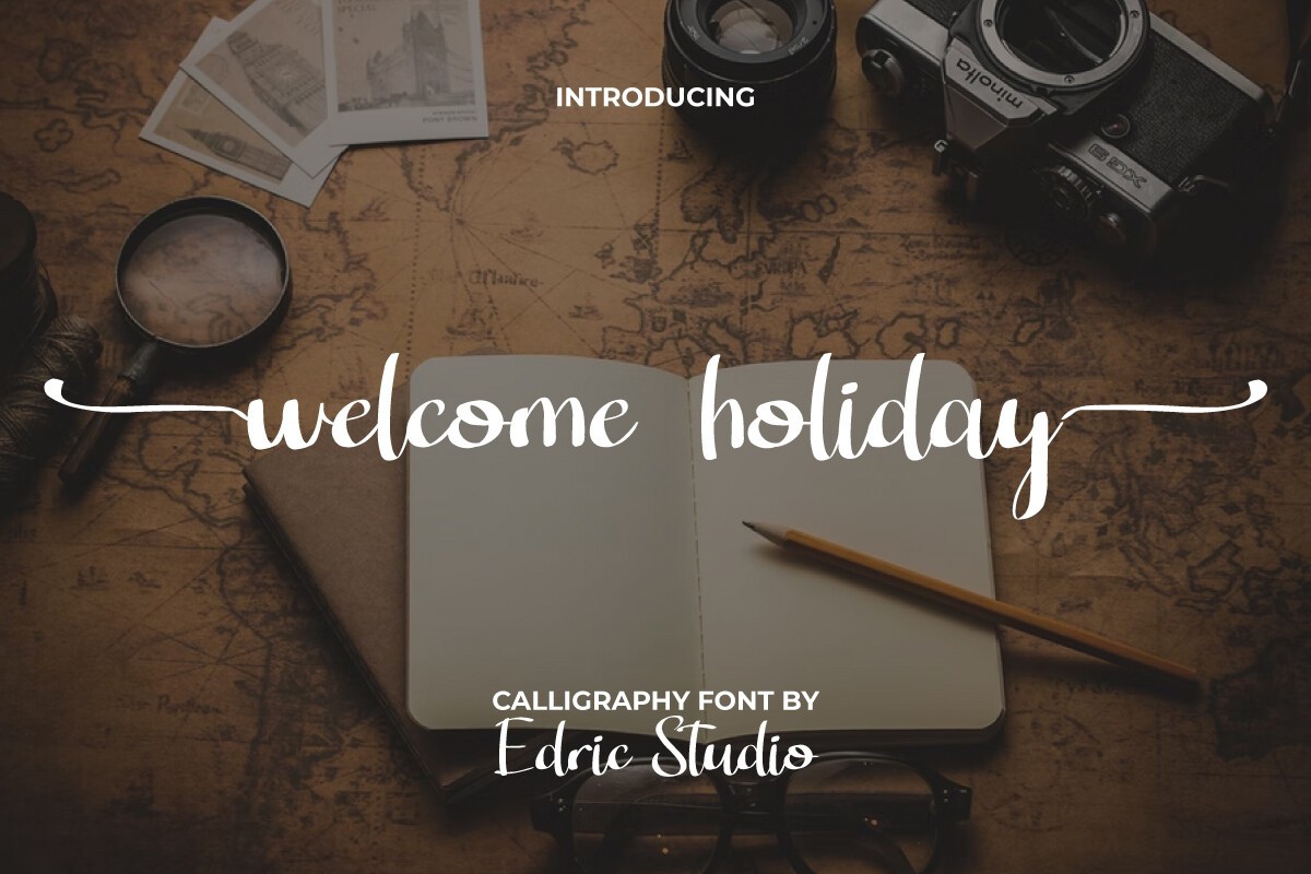 Ejemplo de fuente Welcome Holiday Regular