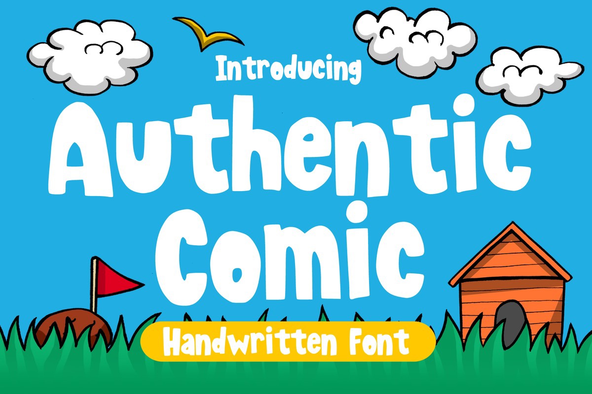 Ejemplo de fuente Authentic Comic Regular