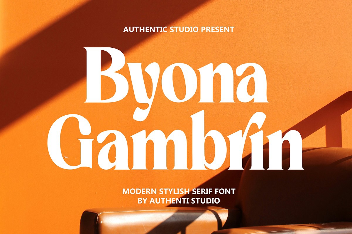 Ejemplo de fuente Byona Gambrin Regular