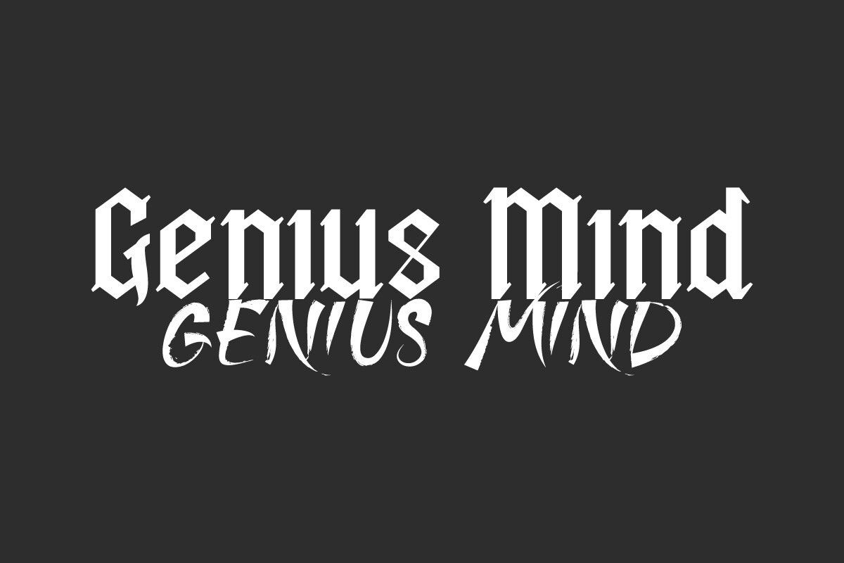 Ejemplo de fuente Genius Mind Regular