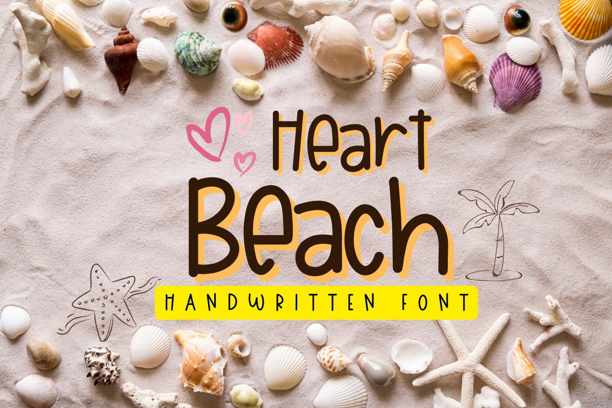 Ejemplo de fuente Heart Beach Regular