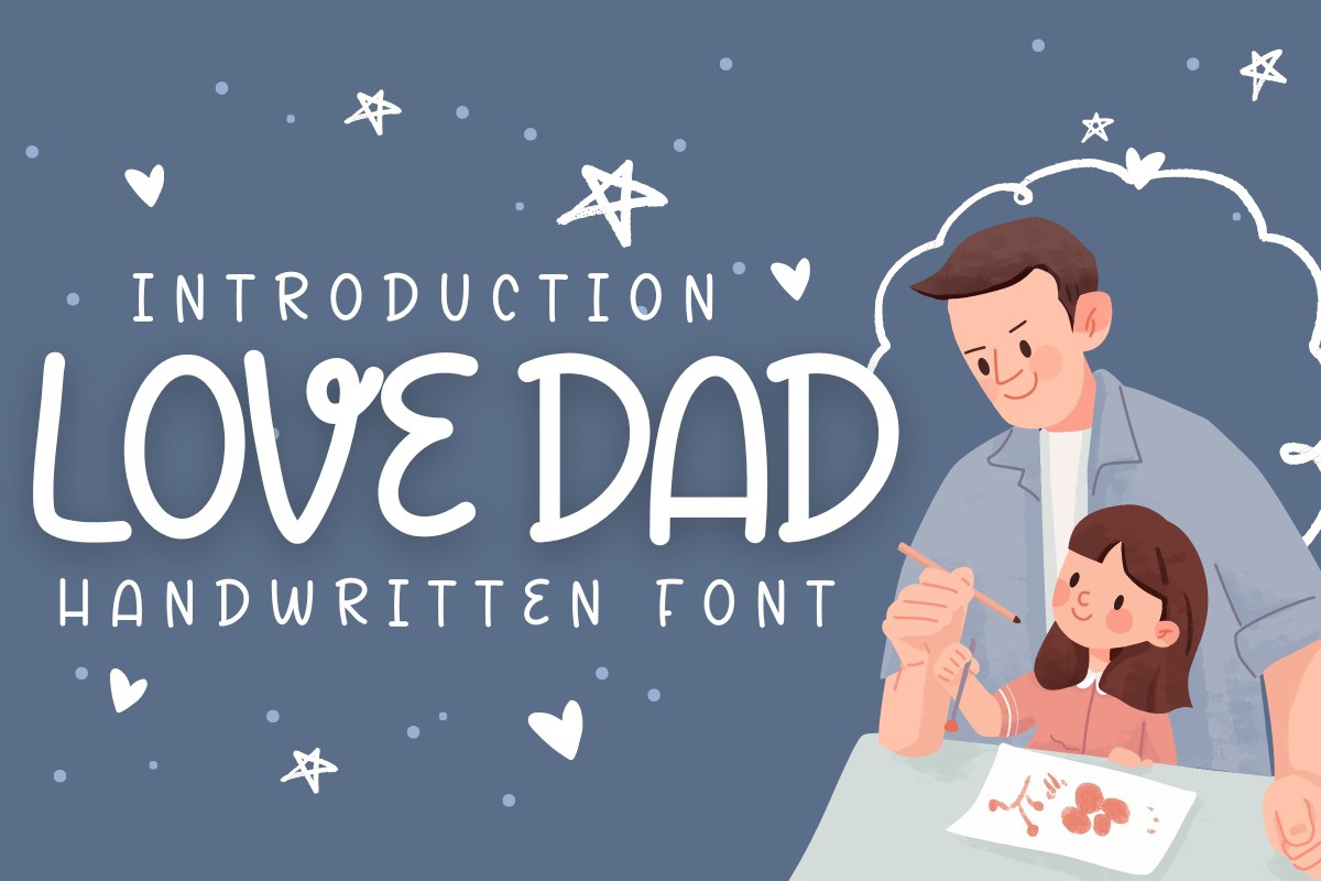 Ejemplo de fuente Love Dad Regular