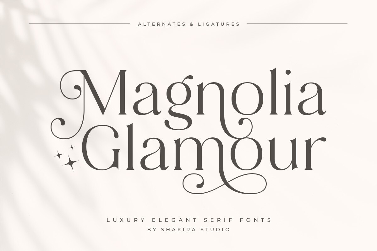 Ejemplo de fuente Magnolia Glamour Regular