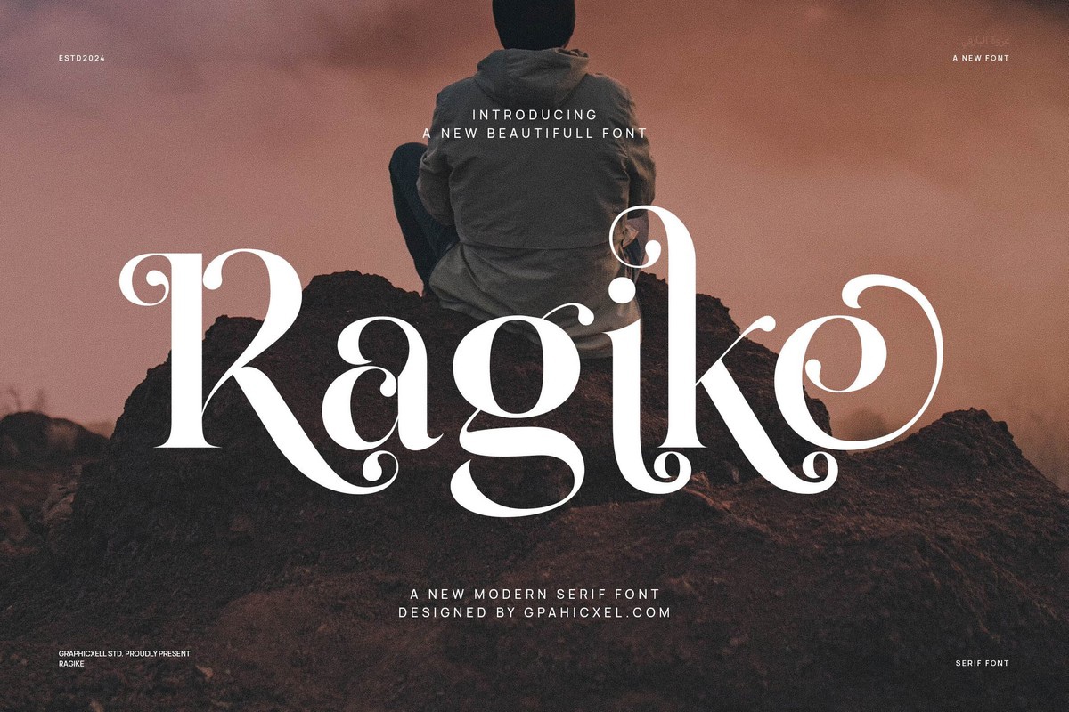 Ejemplo de fuente Ragike Regular