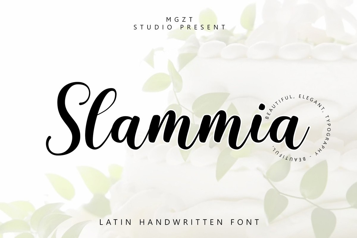 Ejemplo de fuente Slammia Regular