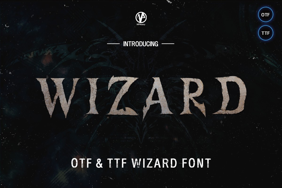 Ejemplo de fuente Wizard Regular