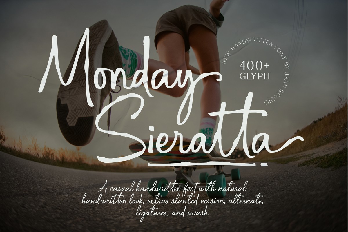 Ejemplo de fuente Monday Sieratta Regular