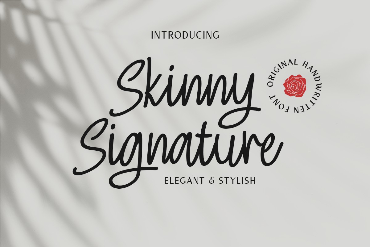 Ejemplo de fuente Skinny Signature Regular