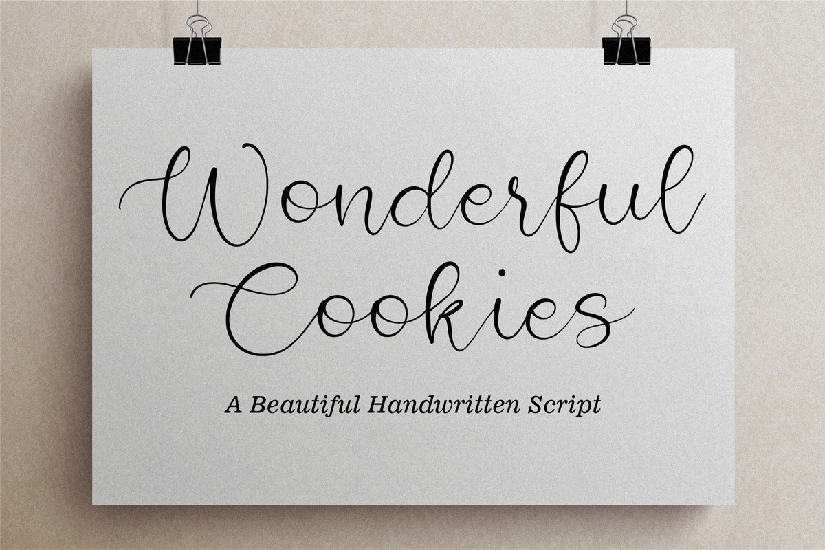 Ejemplo de fuente Wonderful Cookies Regular