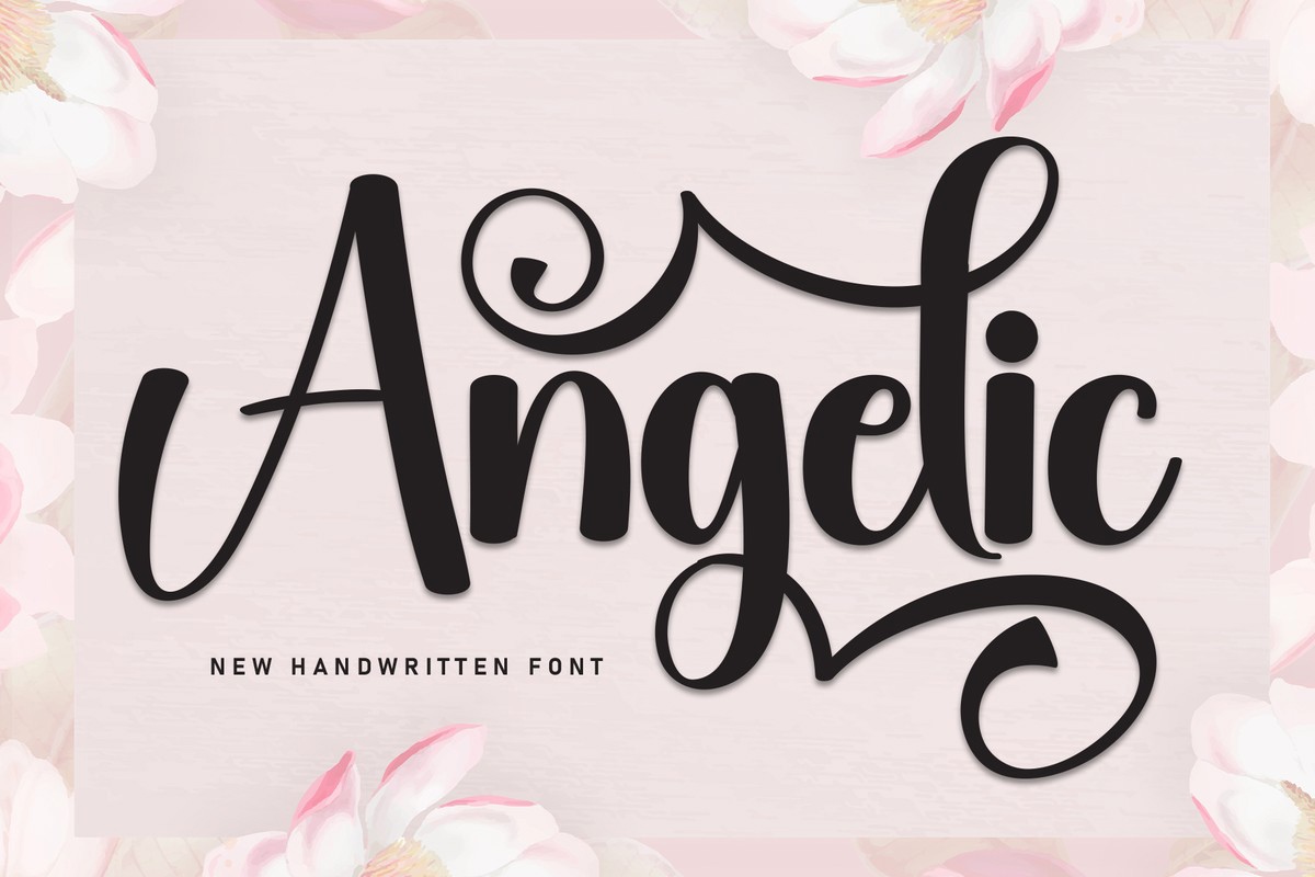 Ejemplo de fuente Angelic Regular