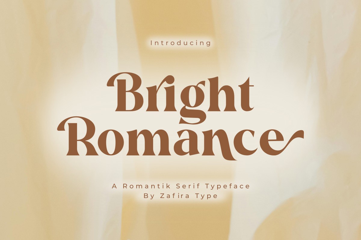 Ejemplo de fuente Bright Romance Regular