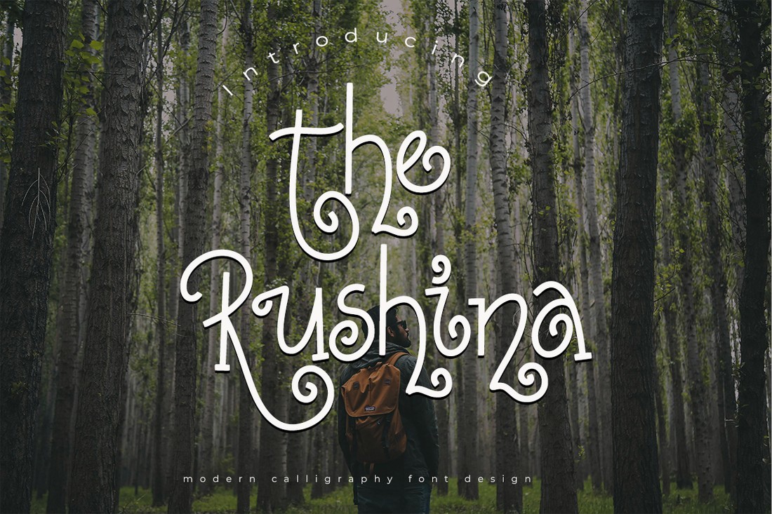 Ejemplo de fuente The Rushina Regular