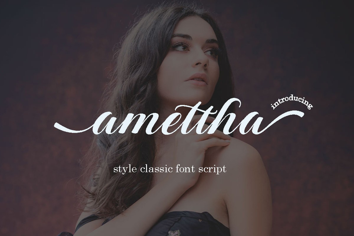 Ejemplo de fuente Amettha Regular