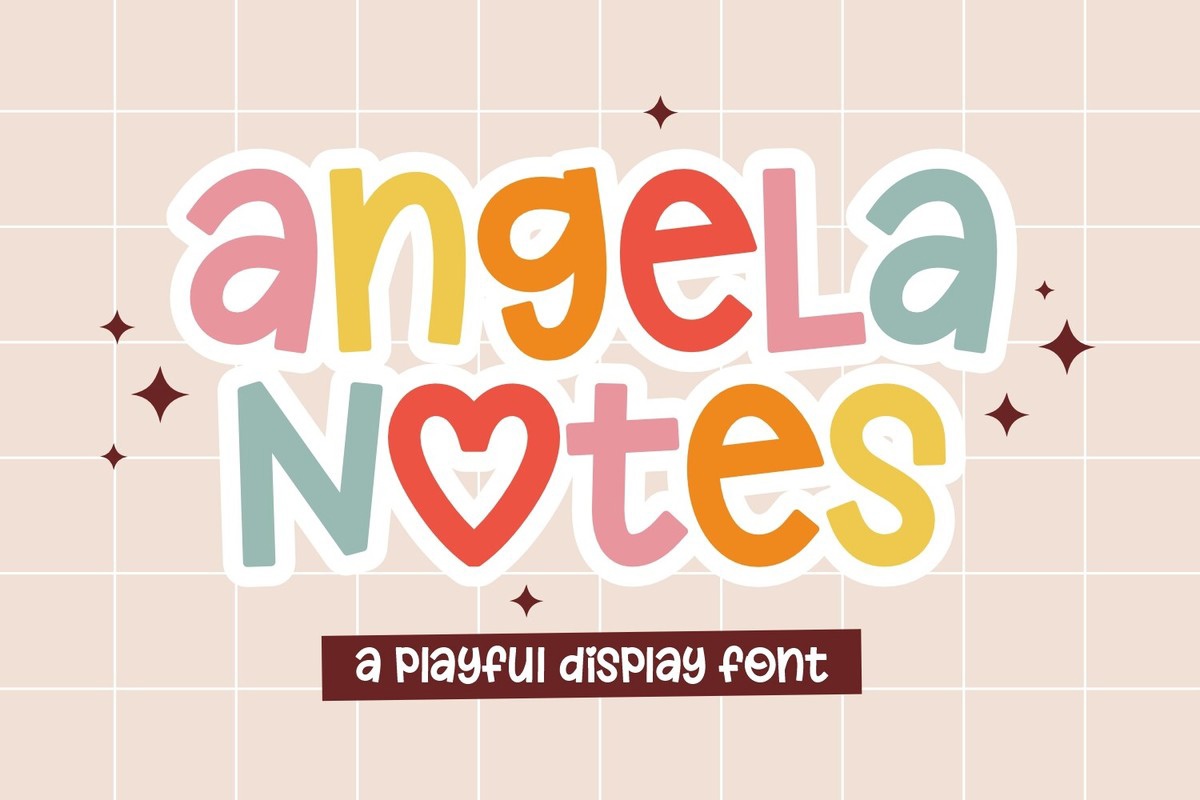 Ejemplo de fuente Angela Notes Regular