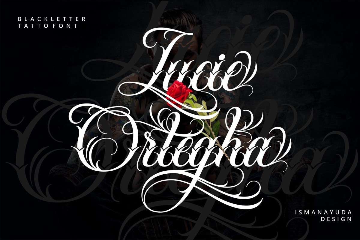 Ejemplo de fuente Lucie Ortegha Regular