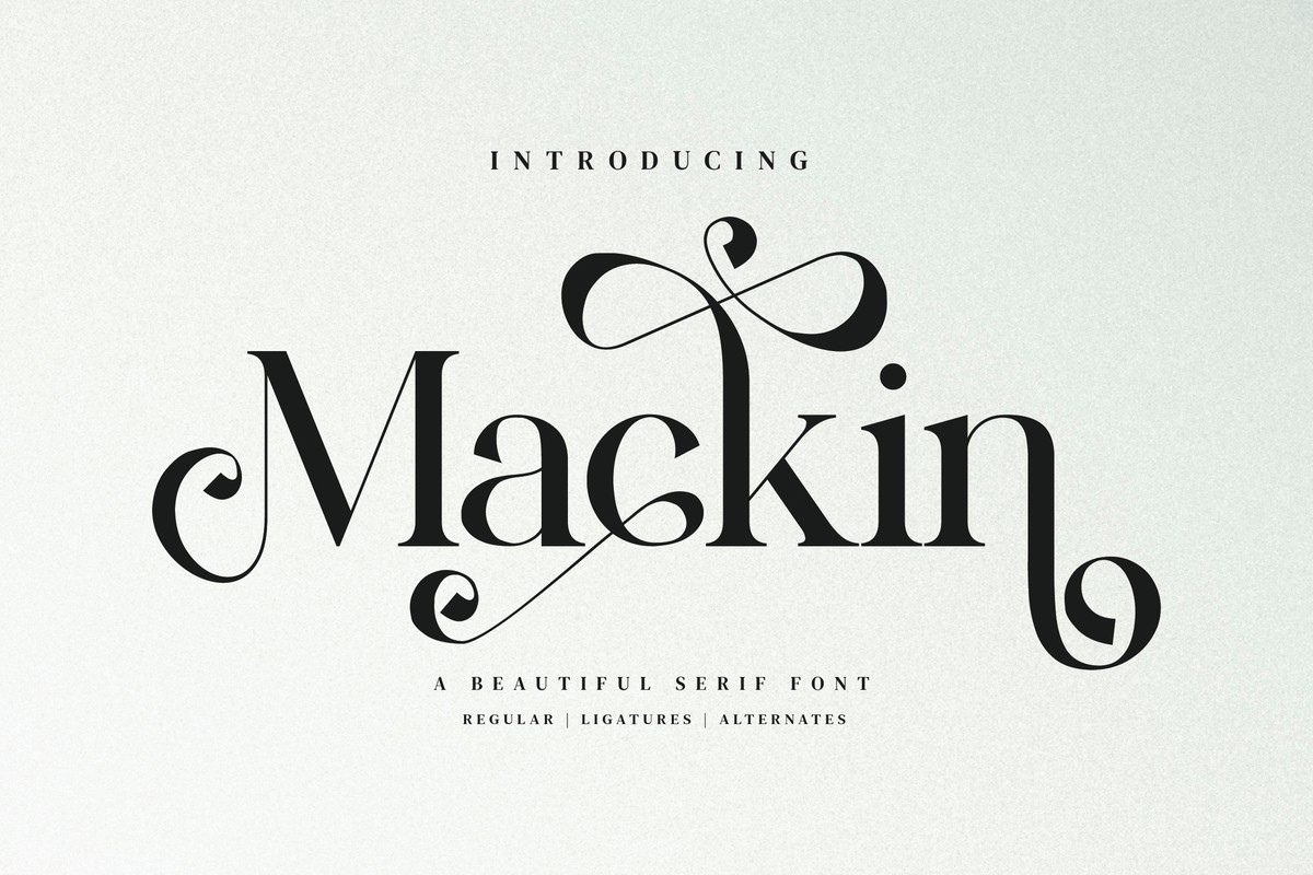 Ejemplo de fuente Mackin Regular