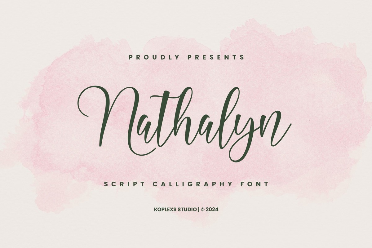Ejemplo de fuente Nathalyn Regular