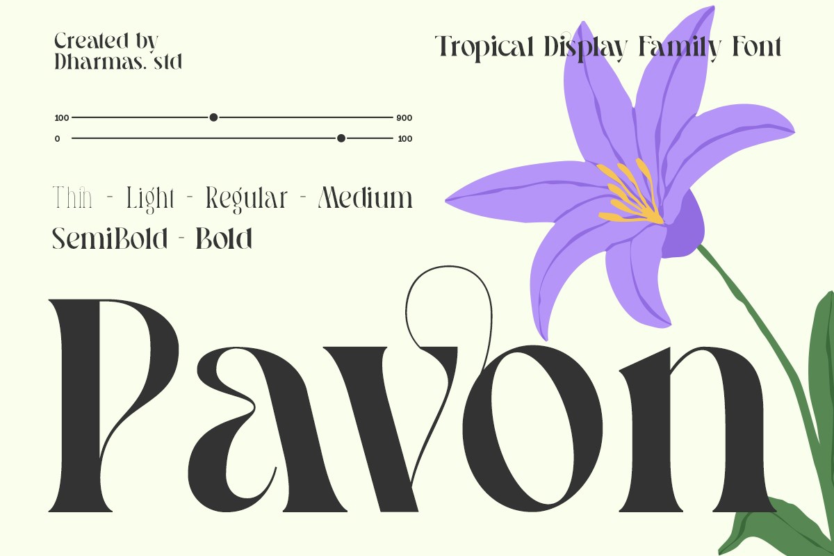 Ejemplo de fuente Pavon Bold