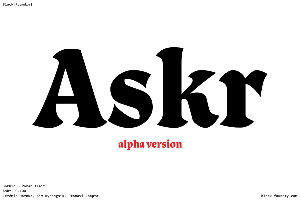 Ejemplo de fuente Askr Regular