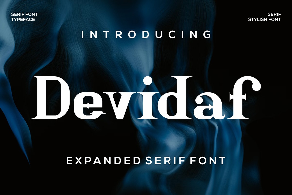Ejemplo de fuente Devidaf Regular