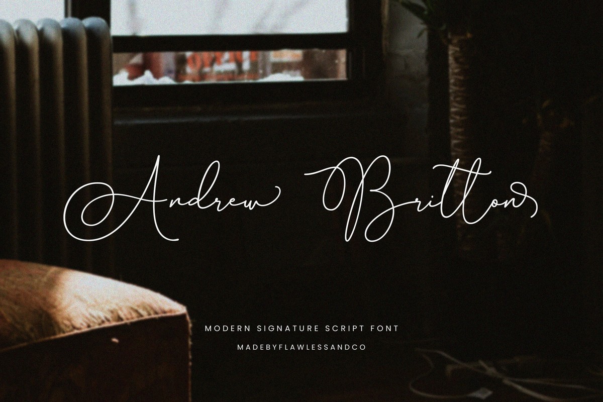 Ejemplo de fuente Andrew Britton Regular