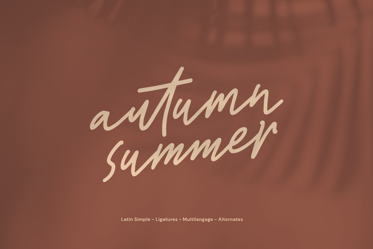 Ejemplo de fuente Autumn Summer Regular