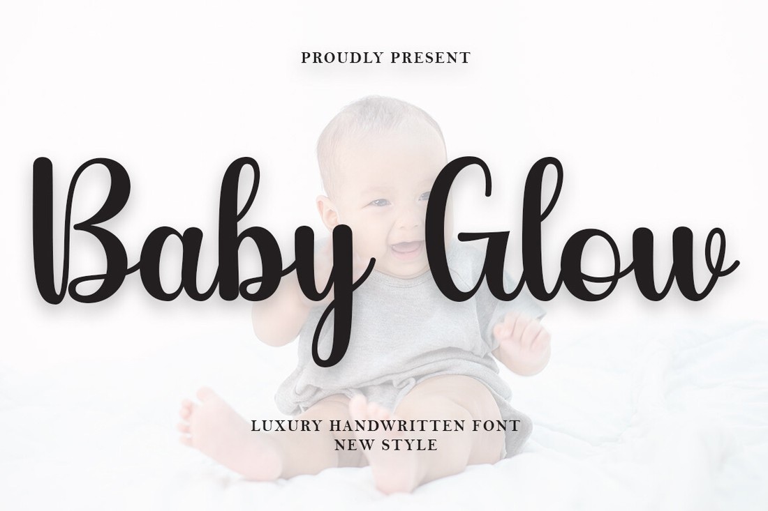Ejemplo de fuente Baby Glow Regular