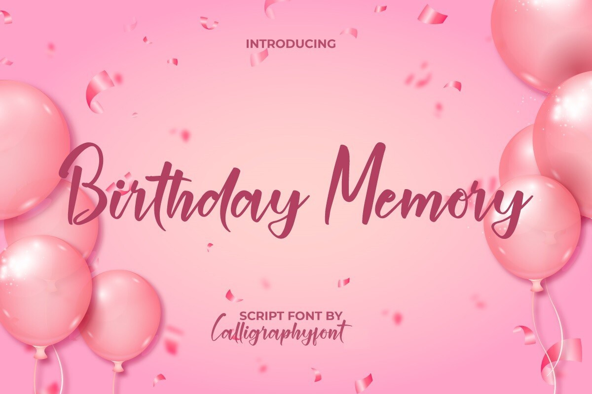 Ejemplo de fuente Birthday Memory Regular