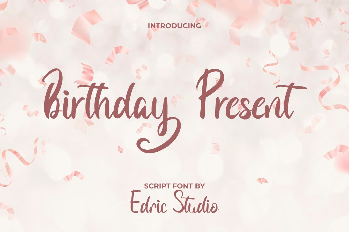 Ejemplo de fuente Birthday Present Regular