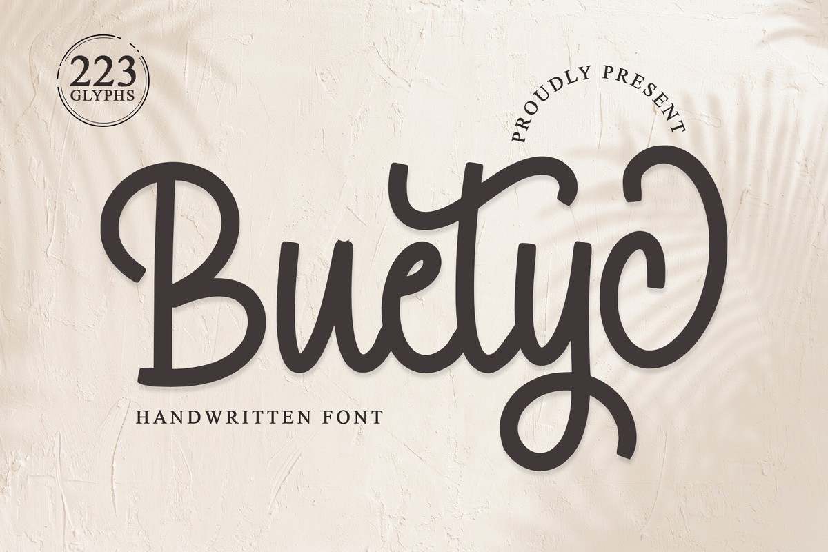 Ejemplo de fuente Buetyc Regular