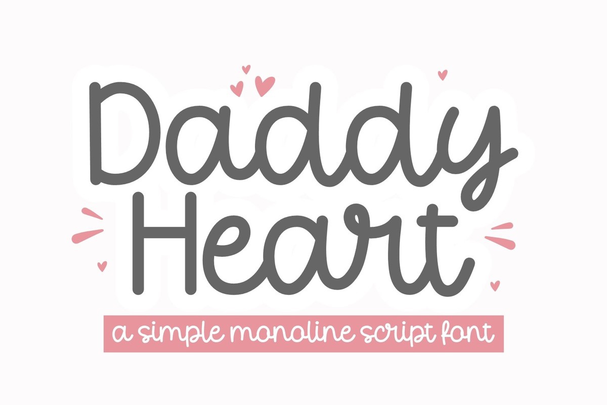 Ejemplo de fuente Daddy Heart Regular