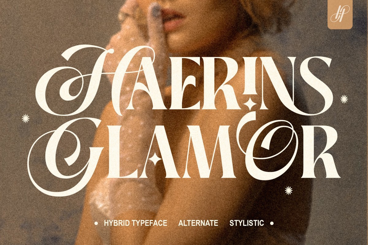 Ejemplo de fuente Haerins Glamor Regular
