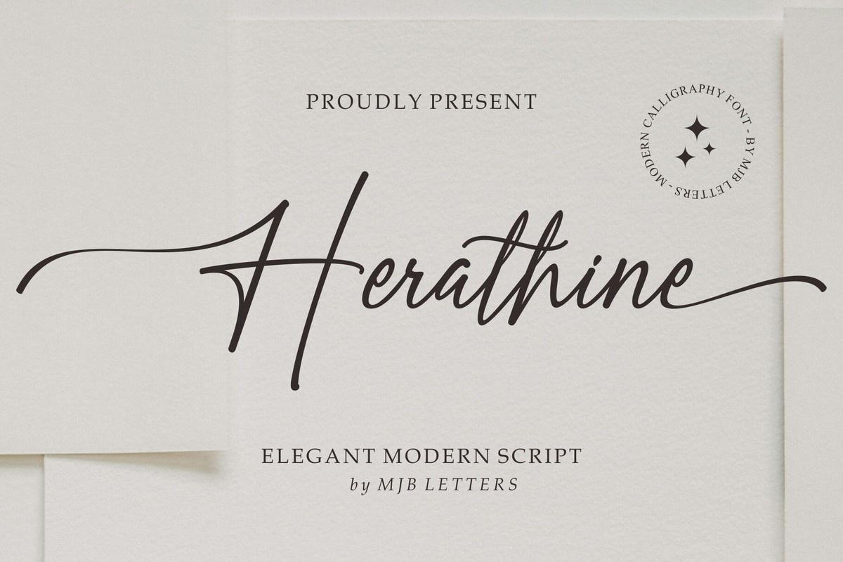 Ejemplo de fuente Herathine Regular