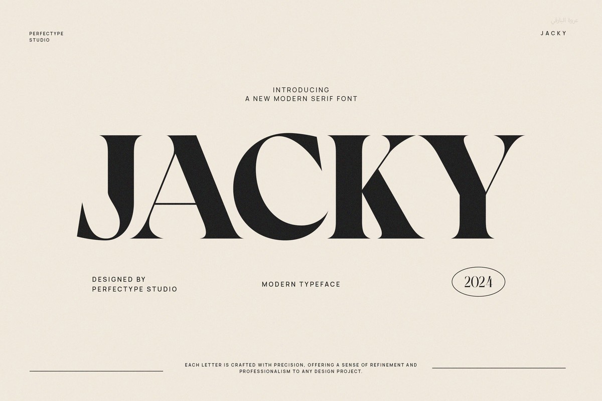 Ejemplo de fuente Jacky Regular