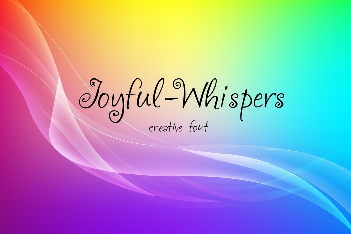 Ejemplo de fuente Joyful Whispers Regular
