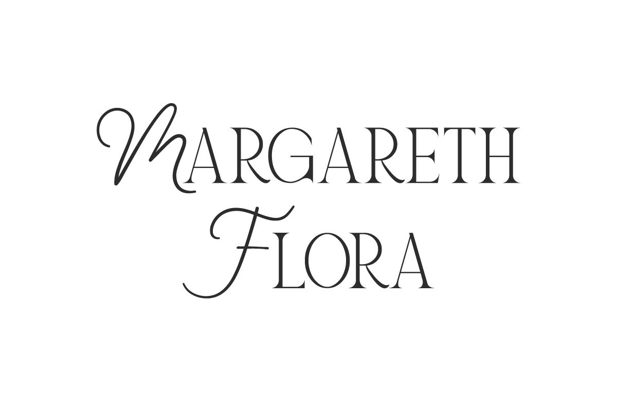 Ejemplo de fuente Margareth Flora Regular
