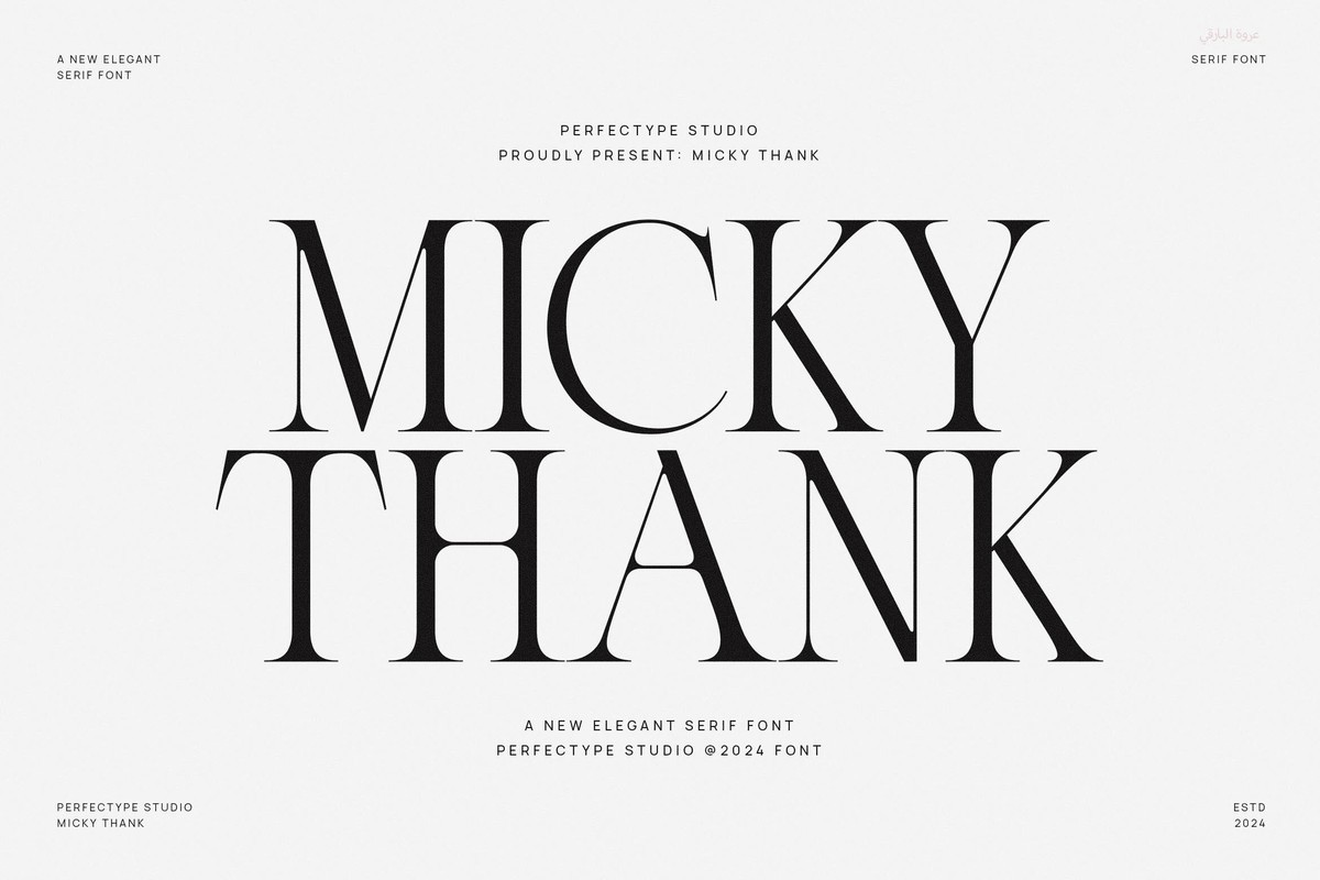 Ejemplo de fuente Micky Thank Regular