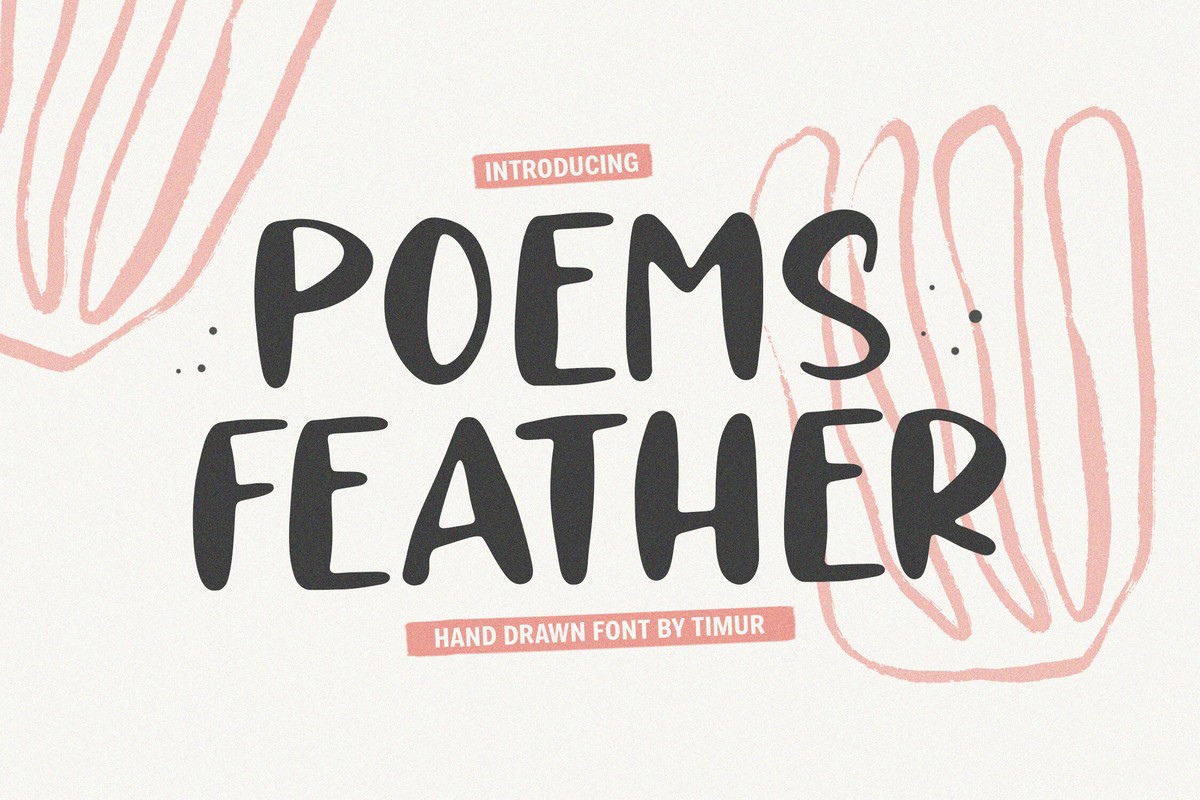 Ejemplo de fuente Poems Feather Regular