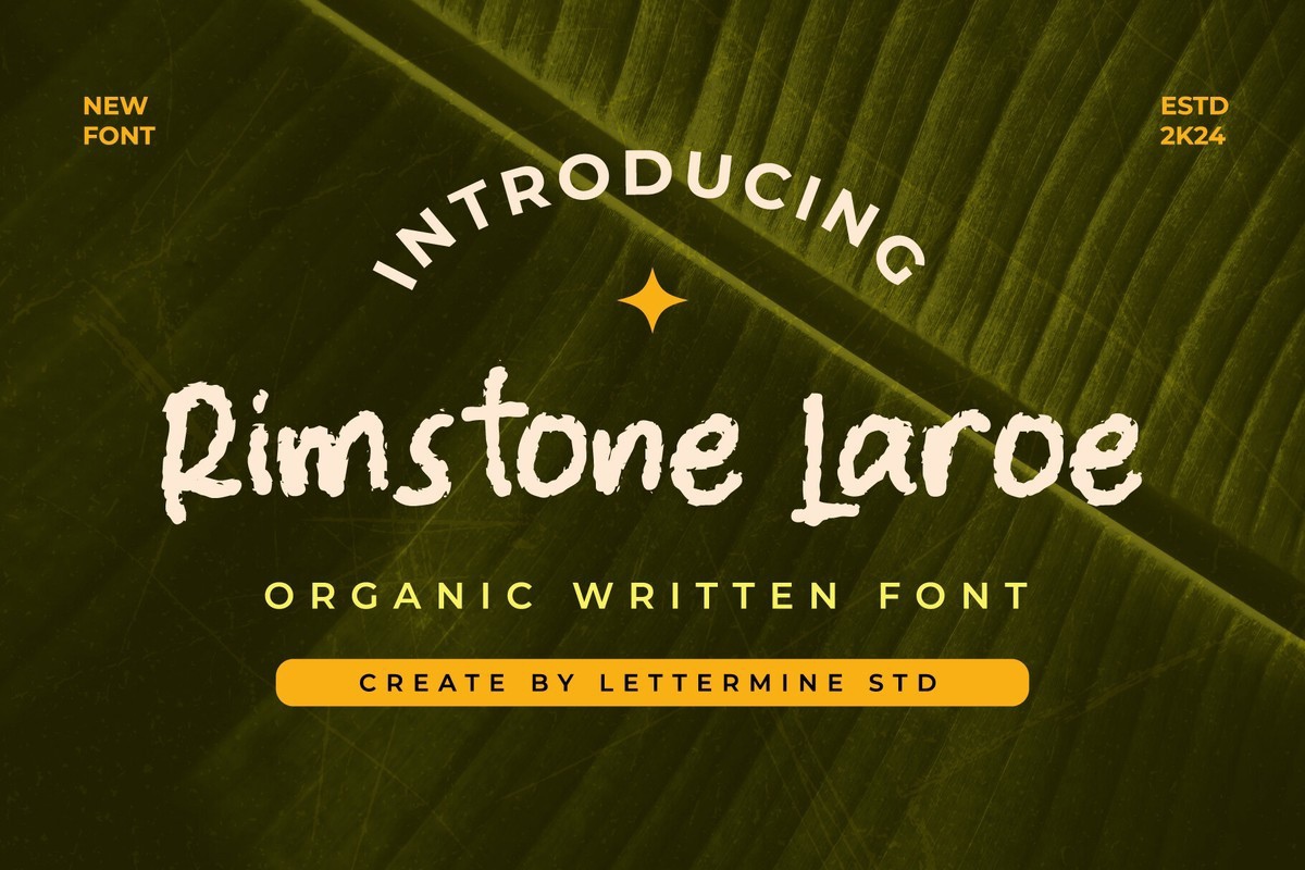 Ejemplo de fuente Rimstone Laroe Regular