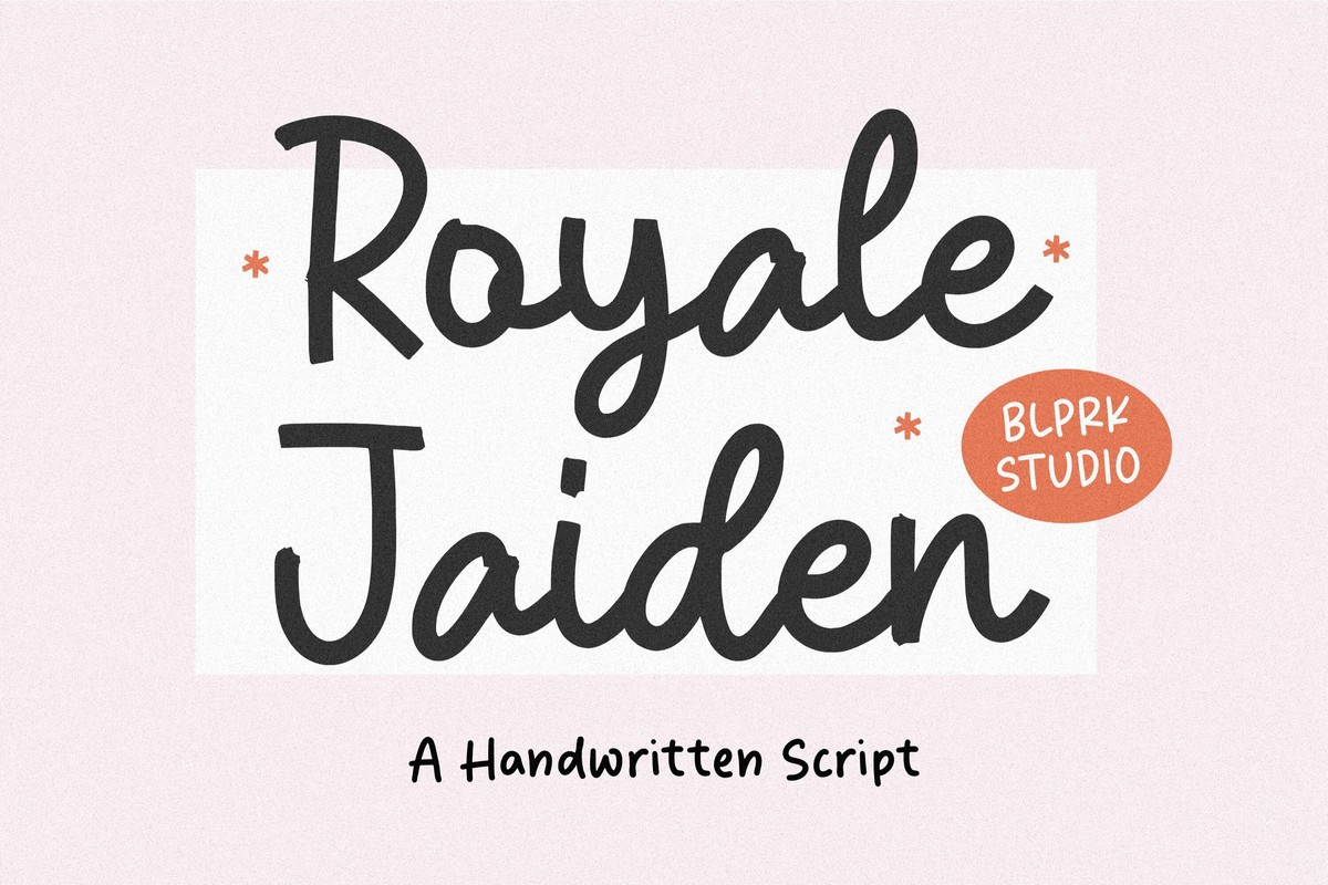 Ejemplo de fuente Royale Jaiden Regular